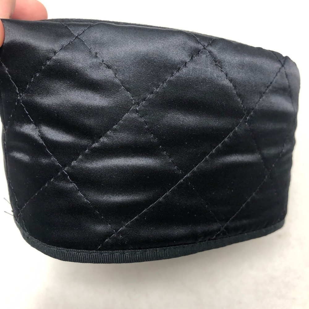 Vintage Krizia by Borsalino Islamic Cap Mens One Size Black Quilted Satin - Picture 3 of 7